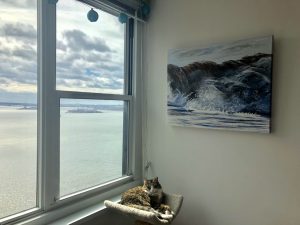 A picture of a wave painting in situ