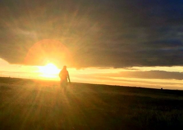 An aura of light around a person