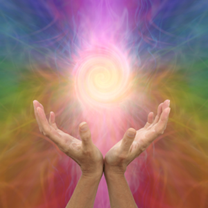 Hands with energy coming from them